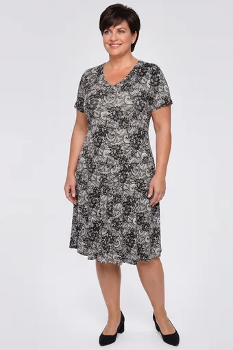 Fekete ruha fehér mintákkal